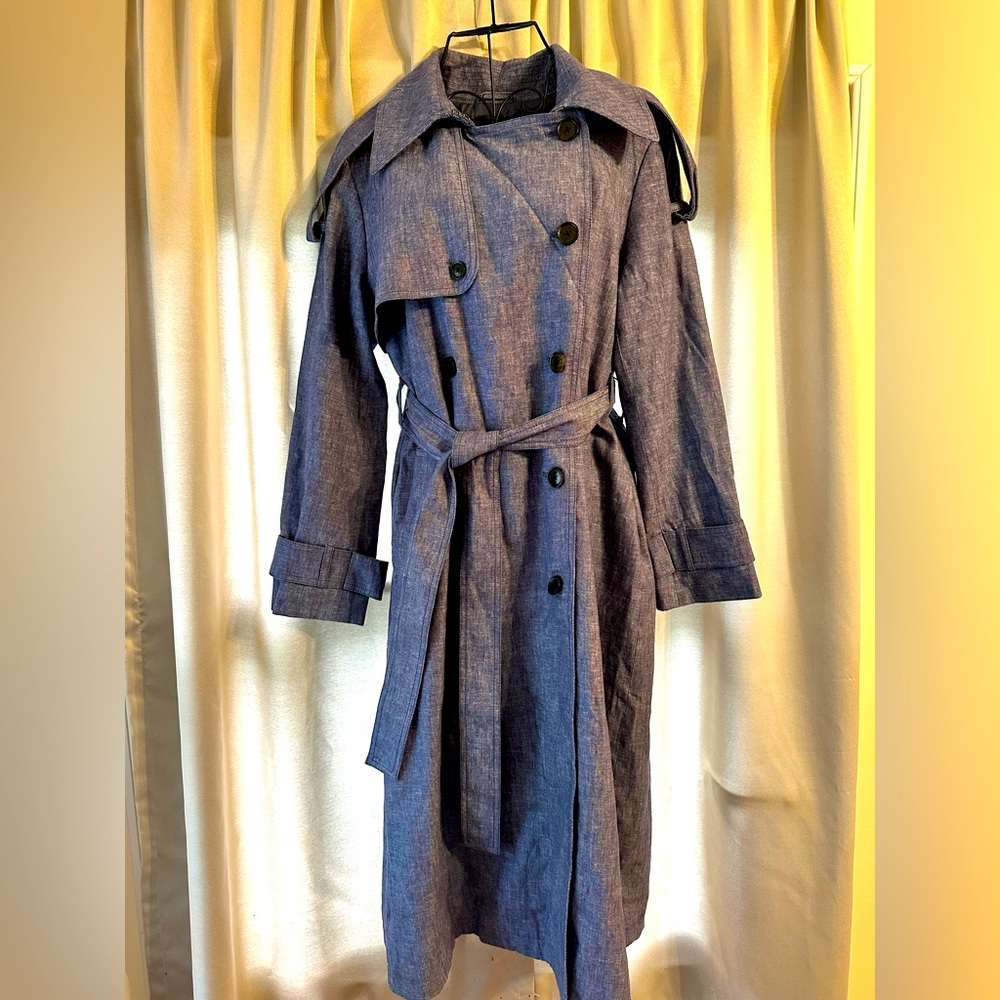 🔥NWT Banana Republic Women’s Size S Petite Linen Blend Trench Coat